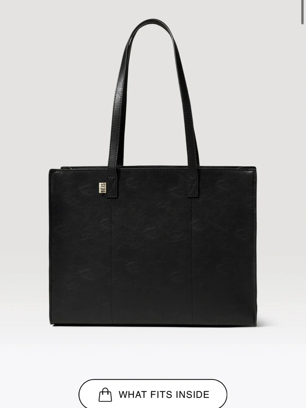 BEIS Black Structured Leather-Look Tote